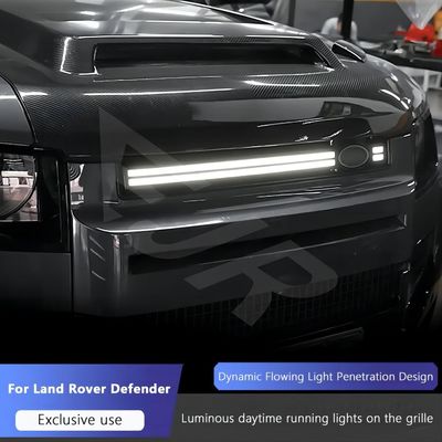 For Land Rover Defender 2020-2024 Luminous Grille Car Front Grid Strong Dynamic Flowing Day Running Light