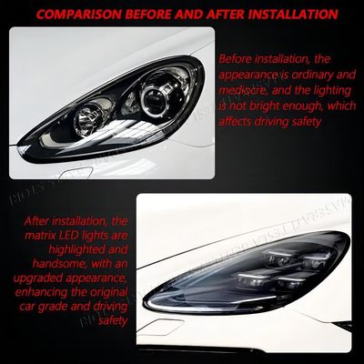 For Porsche Cayenne 2011-2018 LED Matrix Headlights Assembly 958.1 958.2 Upgrade 2024 Front Head Lights Car Lamp Accesso