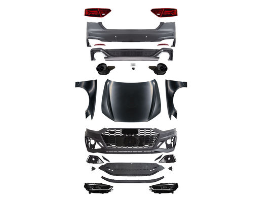 RS5 Body Kits For Audi 2008-2016 A5 Upgrade To 2020+ RS5 Front Car Bumper Car Grill Hood Headlights