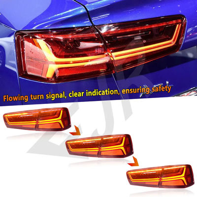 12-15 For Audi A6L LED Taillight Assemblies C7 Modified 18 Audi C7PA Rear Tail Light Flow Steering Turn Brakes Car Lamp
