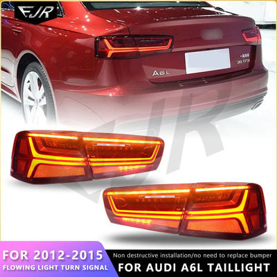 12-15 For Audi A6L LED Taillight Assemblies C7 Modified 18 Audi C7PA Rear Tail Light Flow Steering Turn Brakes Car Lamp