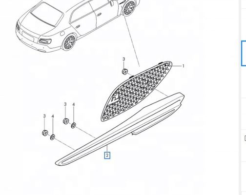 Bentley Car Fitment 148*26*51cm Cooling Air Grill For Continental Flying Spur 2013