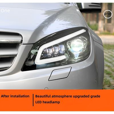 07-11 Mercedes Benz C-Class W204 Headlight Assembly C200C63 Modified LED Lens Daily Running Light Streamer Turn Signal