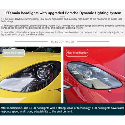 For Porsche 718 Cayman Front Car Matrix Headlight Modification Upgrade Led Kaman Headlights Pdls