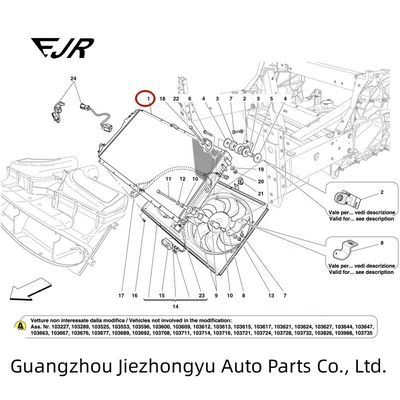 Water Radiator For Ferrari California 4.3t Engine Part Number 263702 And Performance