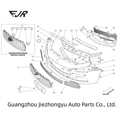 2013-2017 Ghibli Front Bumper With Headlight Spray Cap And Radar Hole Standard Design