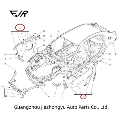 Aluminum LH And RH Fender For Quattroporte IV Standard 673009035 673009034