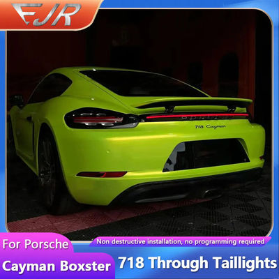 16-21 718 Through Tail Lights For Porsche Cayman Boxster Modified With LED Rear Running Lights