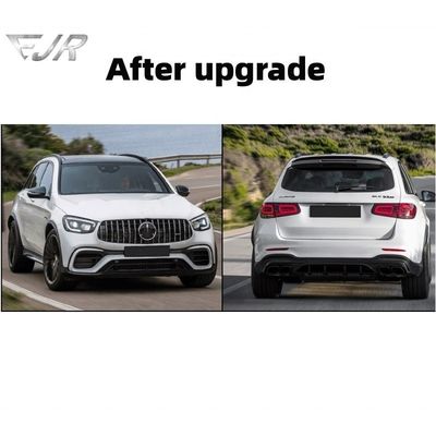 For X253 Mercedes Benz Glc Level Upgrade Glc63 Bumper Kit LED Headlights Led Tail Lights, 2016-2019 Upgrade 2021 Vers