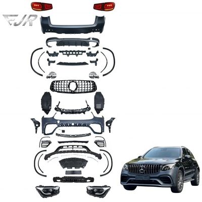 For X253 Mercedes Benz Glc Level Upgrade Glc63 Bumper Kit LED Headlights Led Tail Lights, 2016-2019 Upgrade 2021 Vers
