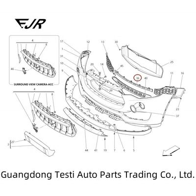 670065942 Plastic Central Top Front Grille Bumper For 2019- Levante