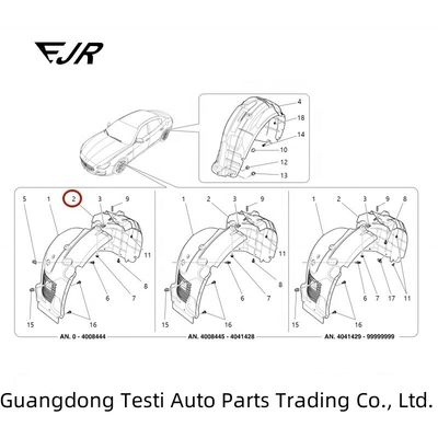 Quattroporte RH Front Wheelhouse Guard OEM 670102656 670009636 670004727 670037120 673010770